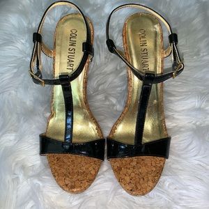 Colin Stuart Crocodile Leather Sandal Heel